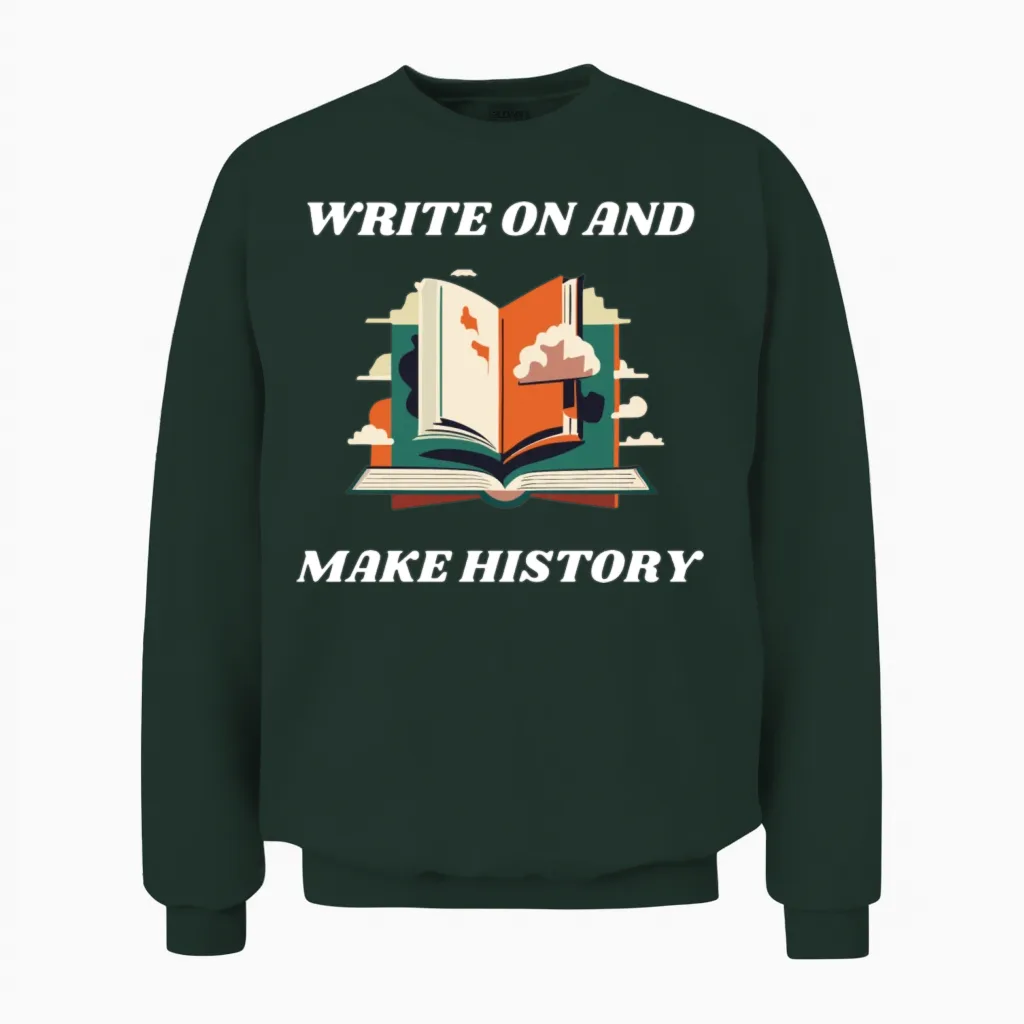 Write on and Make History Unisex Sweatshirt in Forest
