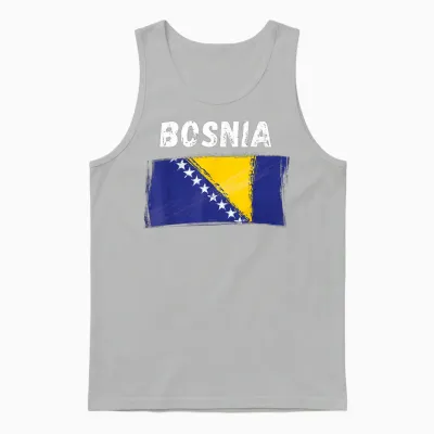 Bosnien Flagge Urlaub Vintage Grunge Bosnische Flagge Unisex Tank Top - Ash