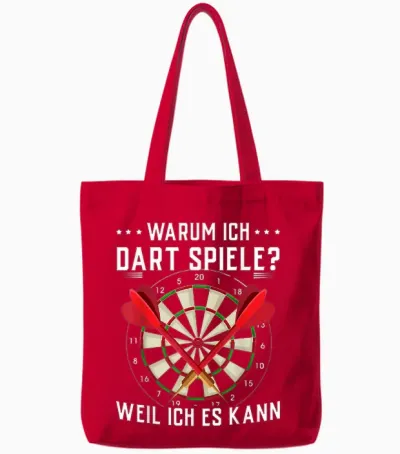 Dartspieler Tshirt Dart Kneipe Dartboard Dartsport Herren Tote Bags - Red