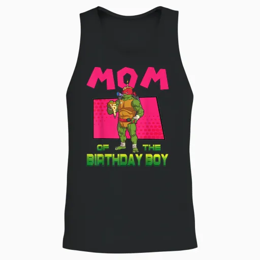 Mademark X Teenage Mutant Ninja Turtles - Raph Mommy of the Birthday Boy Pizza Theme Party Unisex Tank Top - Black