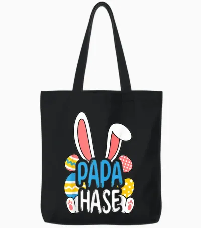 Oster T-Shirt Osterhase Spruch Hasen Kostüm Ostern Tote Bags - Black
