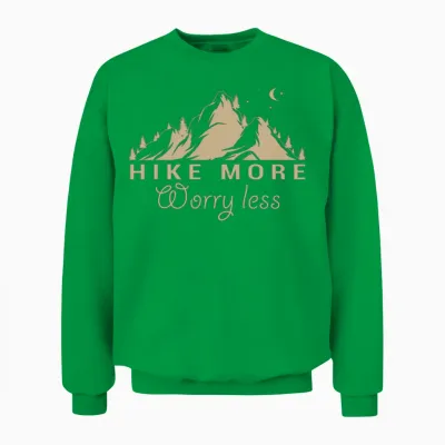 Hike More Worry Less Unisex Sweatshirt - Irish Green