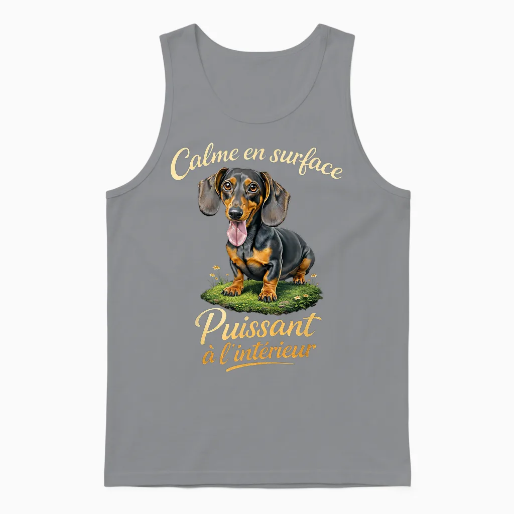 Idée Cadeau Pour Fan De Chien Et Amoureux De Teckel Unisex Tank Top in Sport Grey