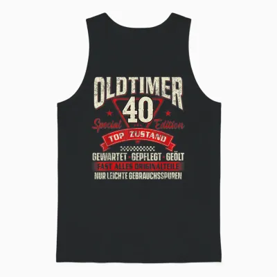 Funny Oldtimer 40 Jahre Birthday T-Shirt, Black Unisex Tank Top - Black