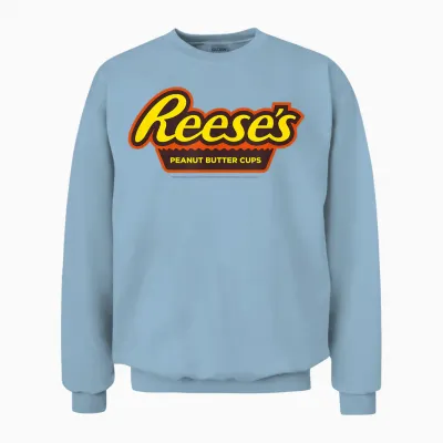 Reese's Peanut Butter Cups Iconic Classic Logo Unisex Sweatshirt - Light Blue