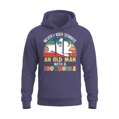 Funny Snowmobile Ride Snowmobiling Unisex Hoodie - Heather Sport Dark Navy