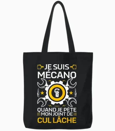 I Am Mechanic When I Fart My Ass Joint Loose Humor T-Shirt, Black, S Tote Bags - Black