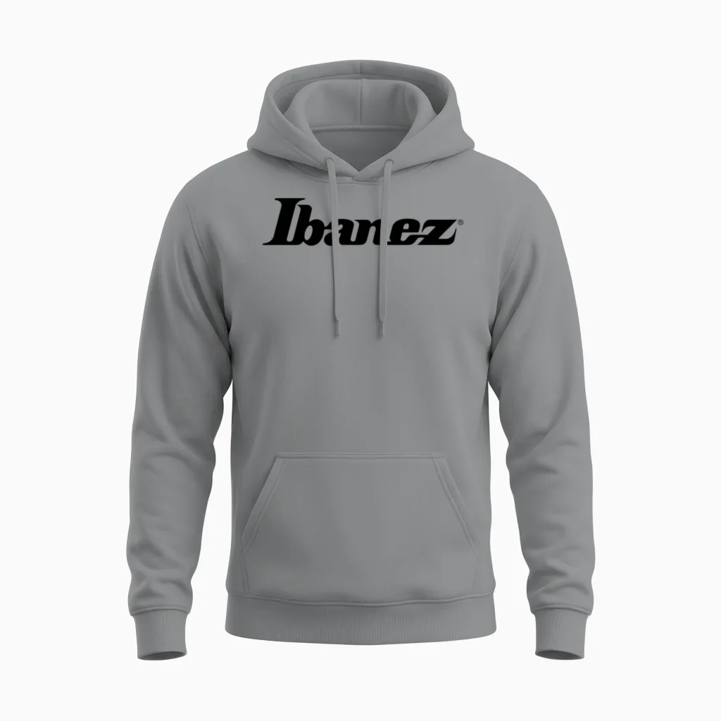 Ibanez Black Unisex Hoodie in Sport Grey