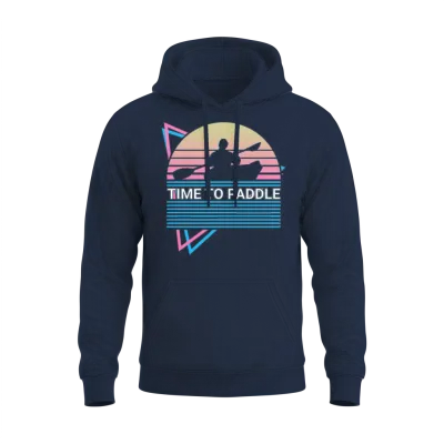 Kayak Kayaking Retro Unisex Hoodie - Navy