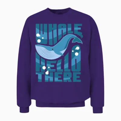 Whale Hello There Unisex Sweatshirt - Purple
