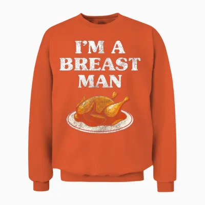 Funny Thanksgiving Shirts for Men Funny Breast Tur Unisex Sweatshirt - Orange