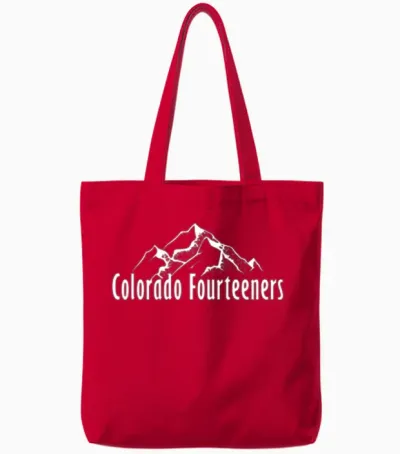 Colorado Fourteeners 2 Sided 14ers Tote Bags - Red