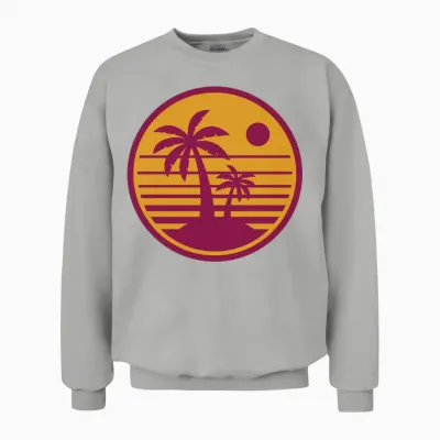 Retro Sunset Beach Unisex Sweatshirt - Ash