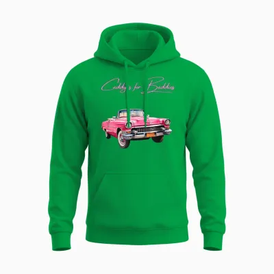 Cadillac Lookin Pink Vehicle - Vintage Style - Oldschool Unisex Hoodie - Irish Green