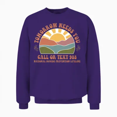 National Suicide Prevention Lifeline Unisex Sweatshirt - Purple