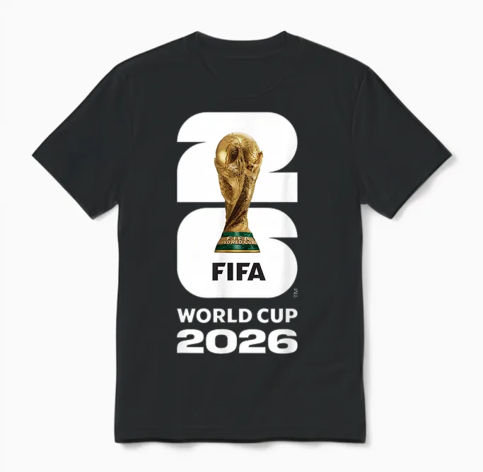Fifa World Cup 26 Gold Trophy Tees T Shirts for Men and Women Unisex T-Shirt in Black