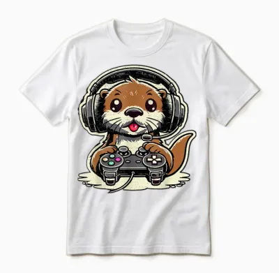 Funny Sea Otter Amateur Sea Otter Video Game T-Shirt, Black, S Unisex T-Shirt - White