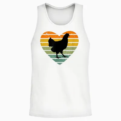 Ich Liebe Hühner Retro Herz Hühnerfan Bauernhof Henne Huhn Unisex Tank Top - White