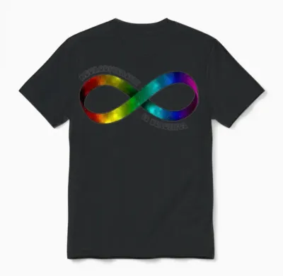 Neurodiversity Rainbow Autism Neurodivergent Adhd Unisex T-Shirt - Black