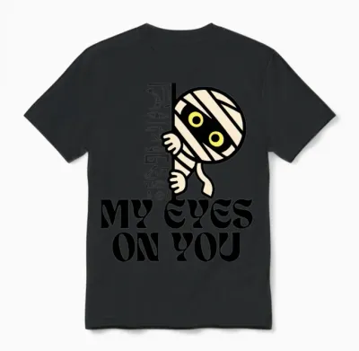 Cute Egyptian Mummy Peekaboo Unisex T-Shirt - Black