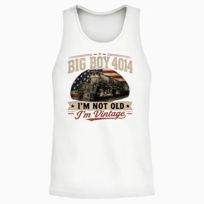 Big Boy 4014 Vintage Steam Locomotive Railroad Train Engine Unisex Tank Top - White