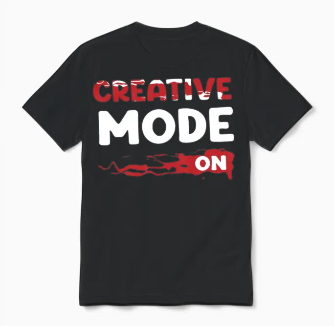 Creative Mode on - Creativity Lovers Unisex T-Shirt in Black
