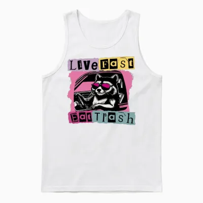 Funny Raccoon Lfet Unisex Tank Top - White
