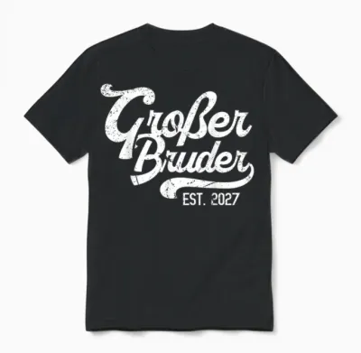 Großer Bruder 2027 Werdender Grosser Bruder Schwangerschaft Unisex T-Shirt - Black