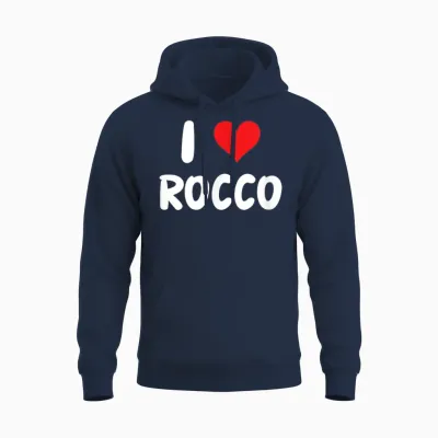I Love Rocco Heart Unisex Hoodie - Navy