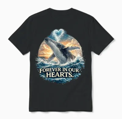 Timmy Wal Ostsee Buckelwal Team Hope Free in Unseren Herzen Unisex T-Shirt - Black