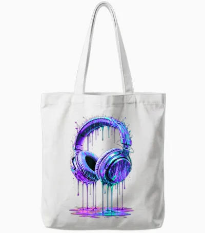 Kopfhörer Dj Gamer Musik Bunte Farbe Drip Art Tote Bags - White
