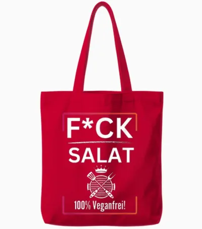 Fck Salat-100% Veganfrei-Fck Salat Bbq Tote Bags - Red