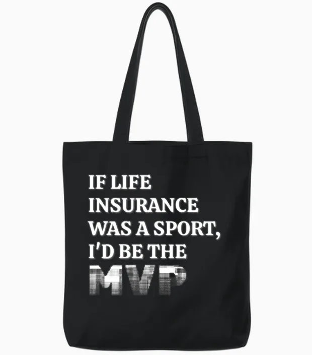 Insurance Agent Funny Tote Bags in Black