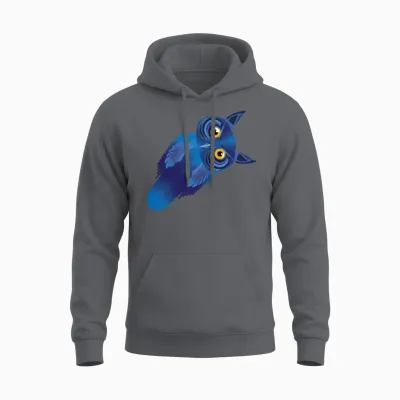 Amazing Owl with a Bowed Head Unisex Hoodie - Charcoal