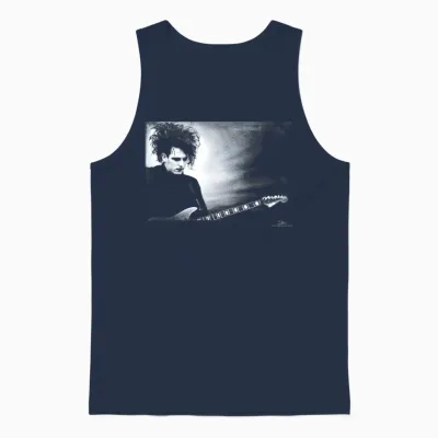 Robert Smith the Cure Live Disintegration Era Phil Nicholls Manche Longue Unisex Tank Top - Navy