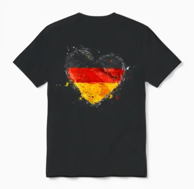 Deutschland Deutsche Flagge Herz Unisex T-Shirt - Black