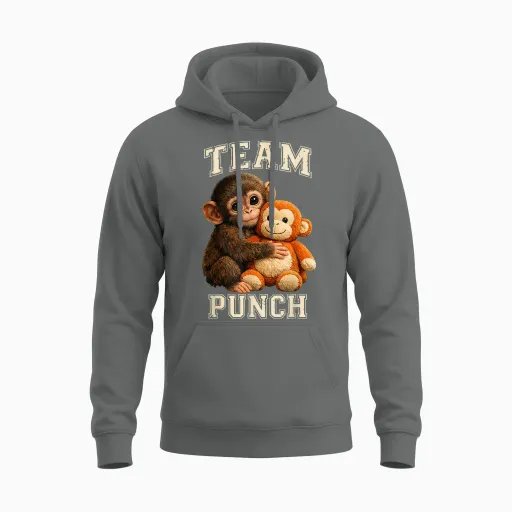 Baby Monkey Punch Team Punch Unisex Hoodie in Graphite Heather