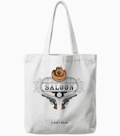 Wild West Saloon: Cowboy-Klassiker Tote Bags - White