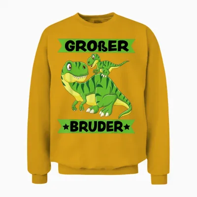Dinosaur Big Brother 2025 Cute T-Rex Dino Unisex Sweatshirt - Gold