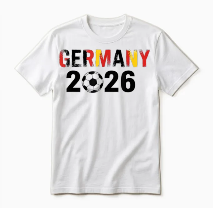 Deutschland 2026 Fußball Fan Trikot 2026 Deutschland Unisex T-Shirt in White