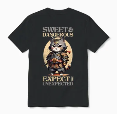 Chat Samouraï. Doux Et Dangereux, Attendez-Vous à Unisex T-Shirt - Black