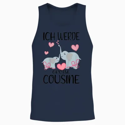 Kinder Bald Große Cousine 2026 Elefanten - Ich Werde Große Cousine Unisex Tank Top - Navy