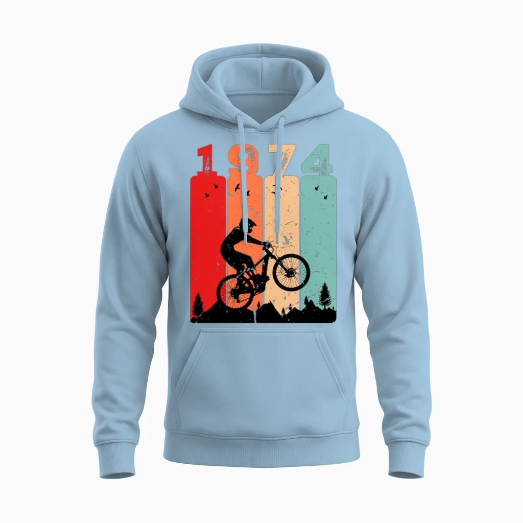Vintage 1974 Unisex Hoodie in Light Blue