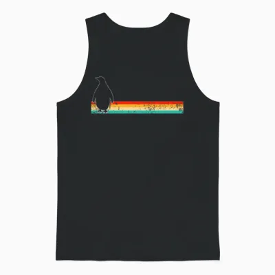 Penguin Retro Unisex Tank Top - Black