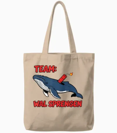Buckelwal Timmy Hope - Team: Wal Sprengen Tote Bags - Natural