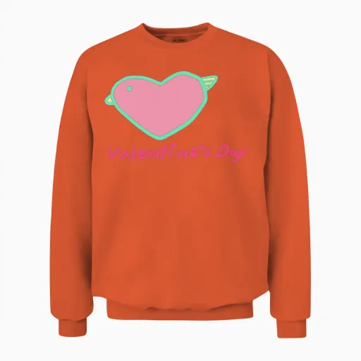 Bird Valentine Lovers Gift Unisex Sweatshirt in Orange