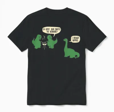 Dinosaur Bbq Unisex T-Shirt - Black