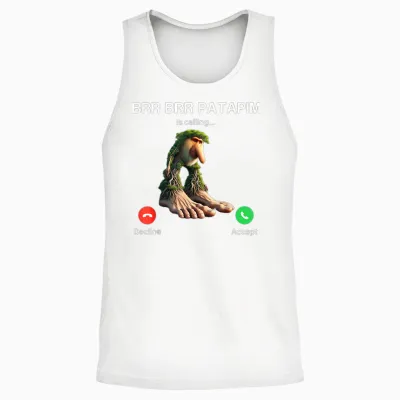 Brr Brr Patapim Calls Brainrot Italian Brainrot Meme Unisex Tank Top - White