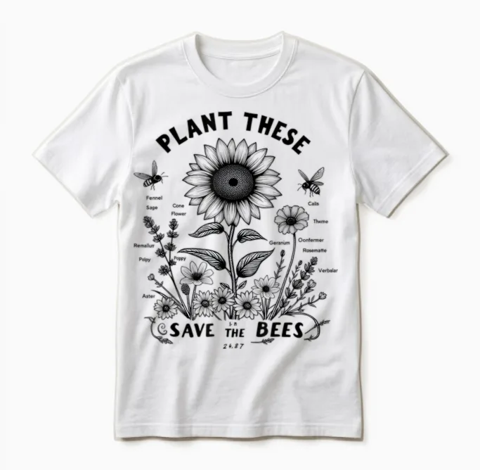 Plant This Save the Bees Unisex T-Shirt in White