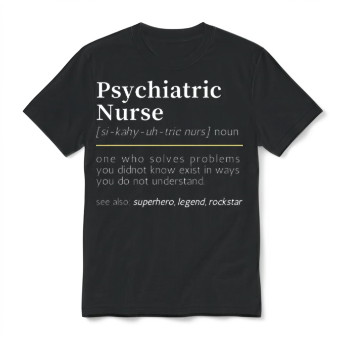 Psychiatric Nurse Noun Nurses Unisex T-Shirt - Black